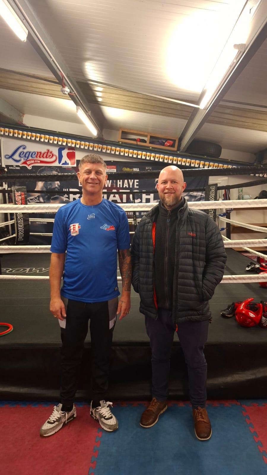 Richard Harding and Gareth Russell at Legends Boxing Gym