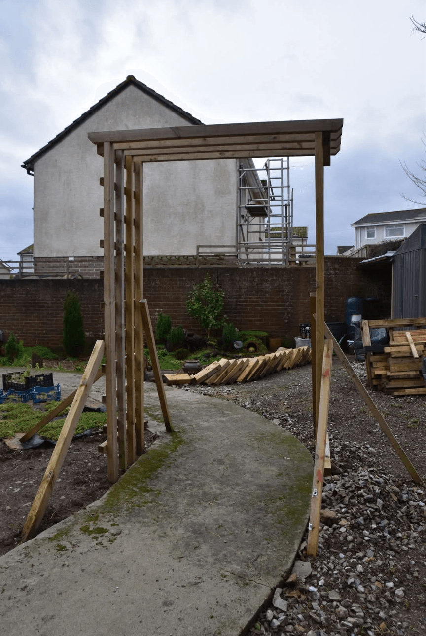 The pergola at the Honicknowle Community Gardens