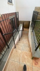 patio and steps in new build property