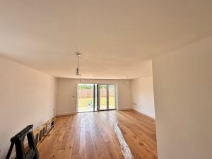 wooden laminate flooring fitted in new build property