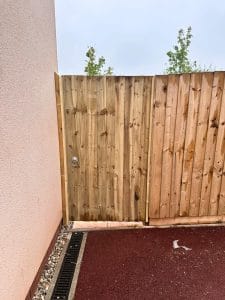 wooden fencing installed in new build property