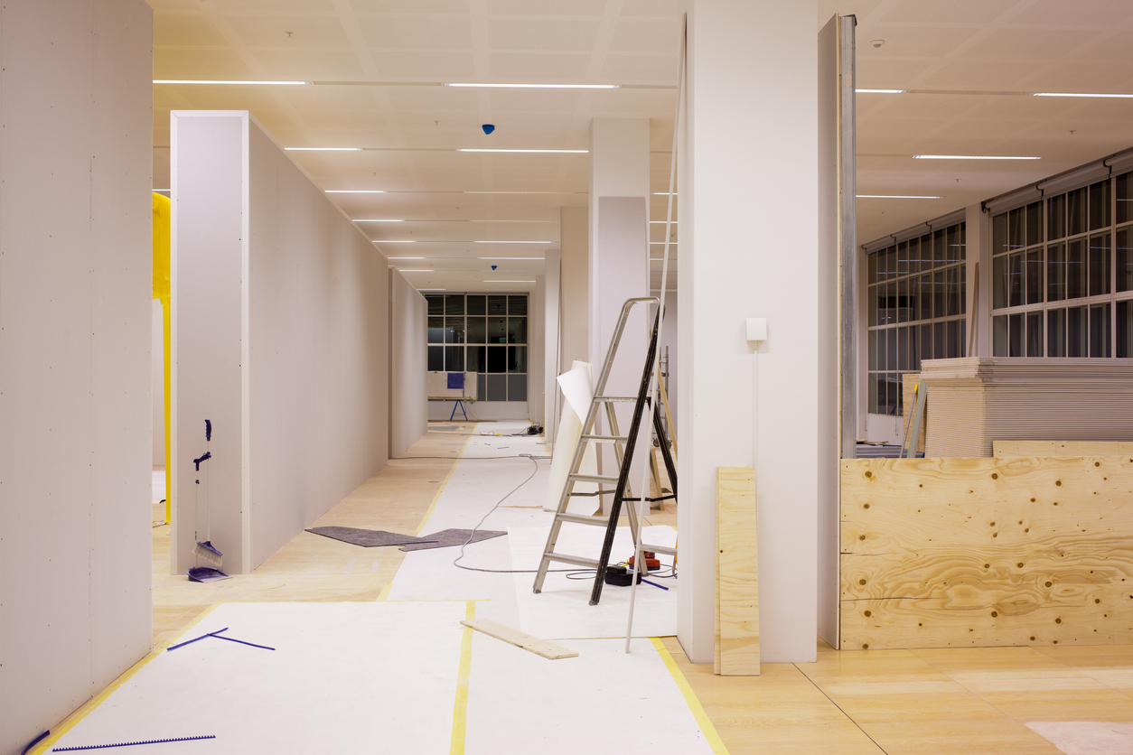 An on-going office renovation